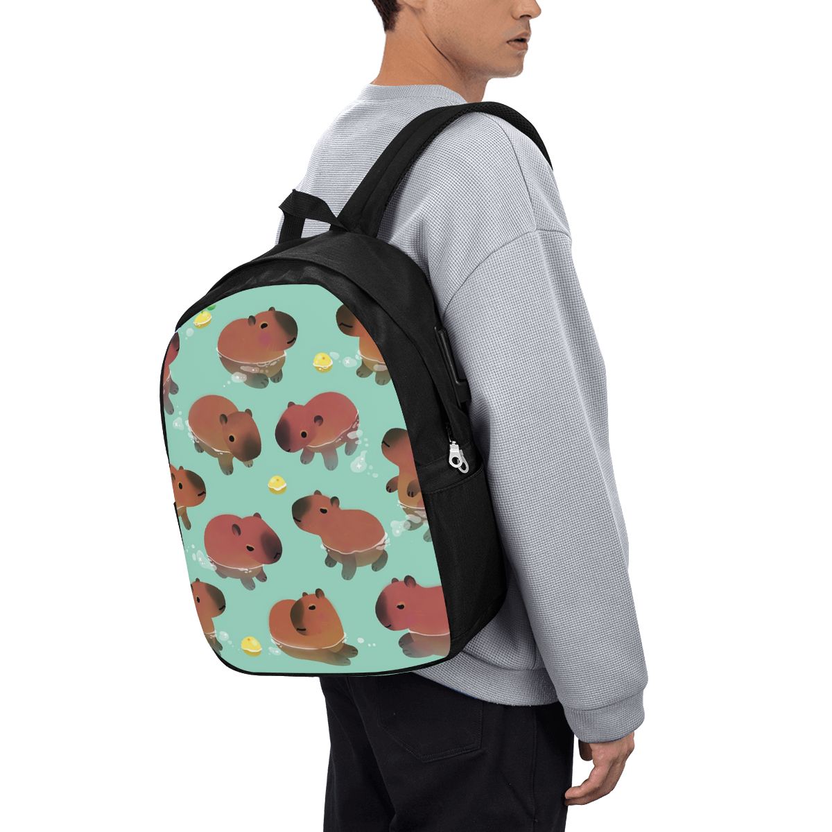 カピバラアニマル柄バックパック旅行ノートブックバッグコンピュ - Laptop Bag のレビューと価格