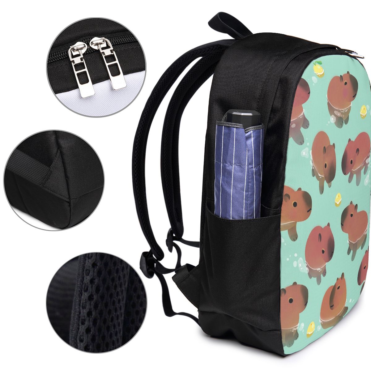 カピバラアニマル柄バックパック旅行ノートブックバッグコンピュ - Laptop Bag のレビューと価格