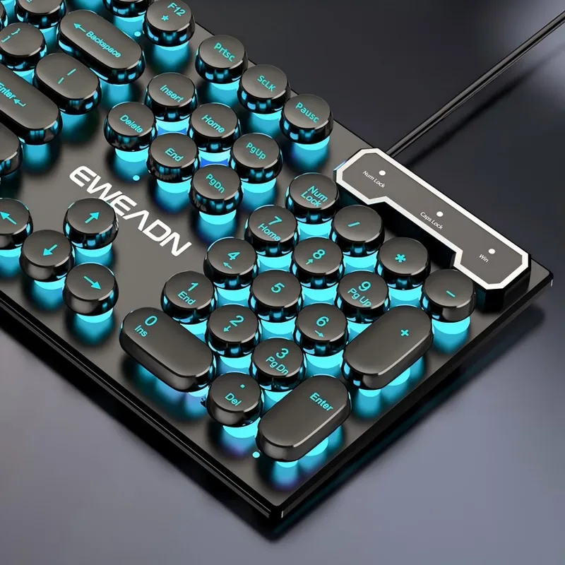 レトロパンクメカニカル風キーボードマウスセット有線ワイヤレス - Laptop Mouse のレビューと価格