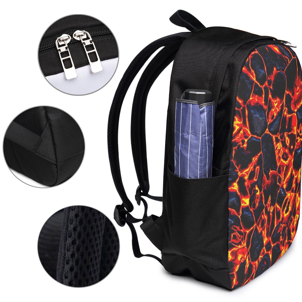 マグマ火山溶岩火災バックパック旅行ノートブックバッグコンピュ - Laptop Bag のレビューと価格