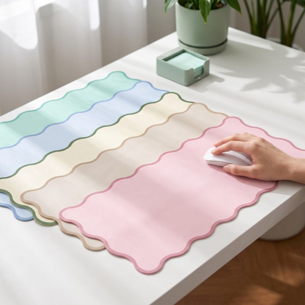スイートPUレザーデスクパッド、滑り止めウェーブエッジキーボ - Keyboard Cover のレビューと価格