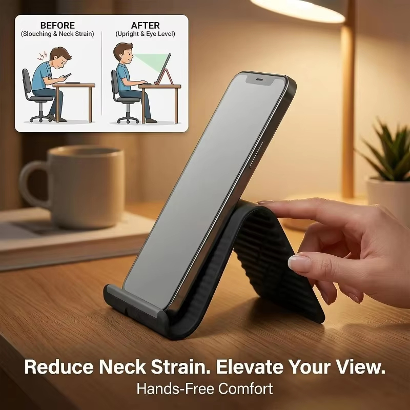 角度調整可能で、柔軟性があり、折りたたみ式のシリコン製スマー - Laptop Stand のレビューと価格