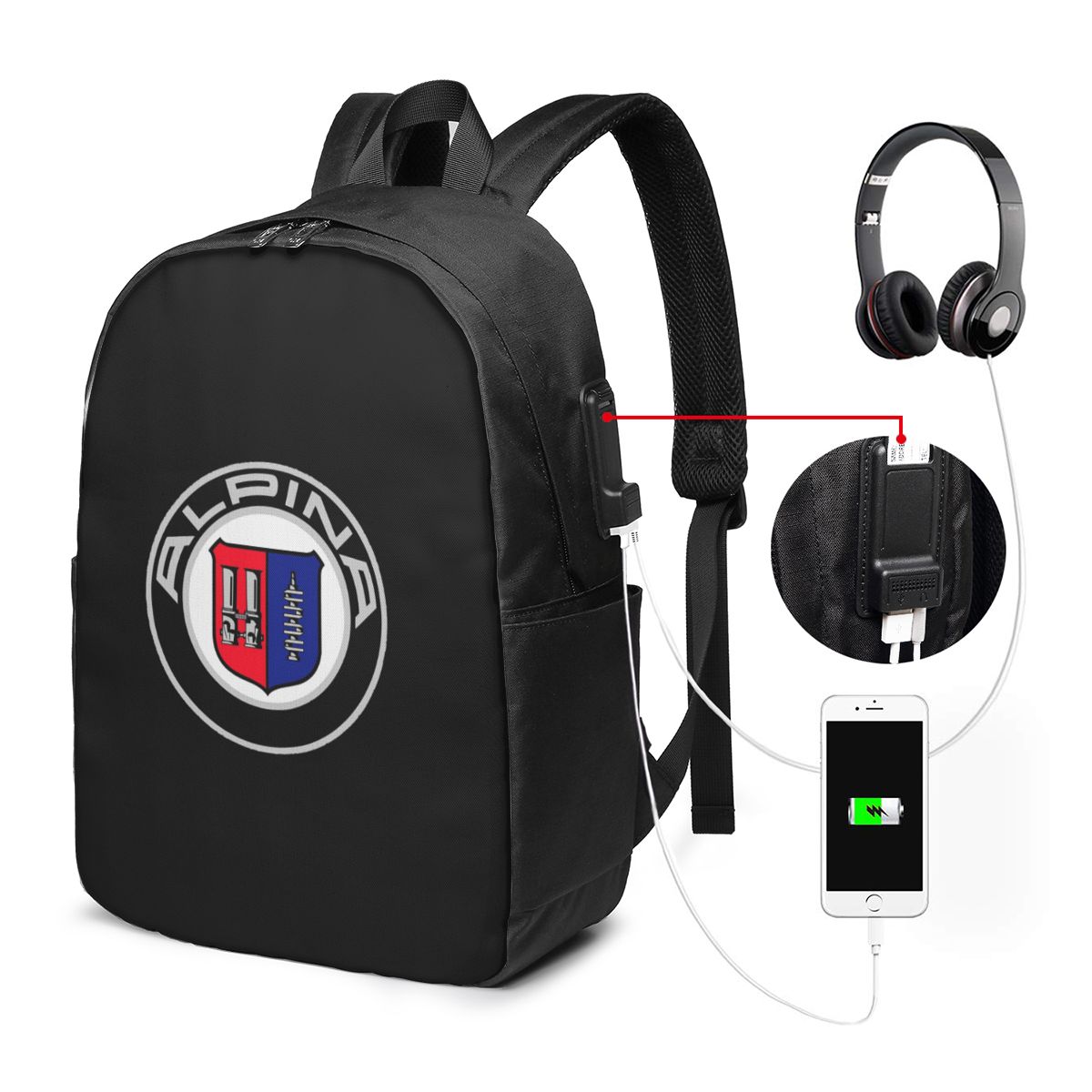アルピナ - クラシックカーロゴバックパック旅行ノートブック - Laptop Bag のレビューと価格