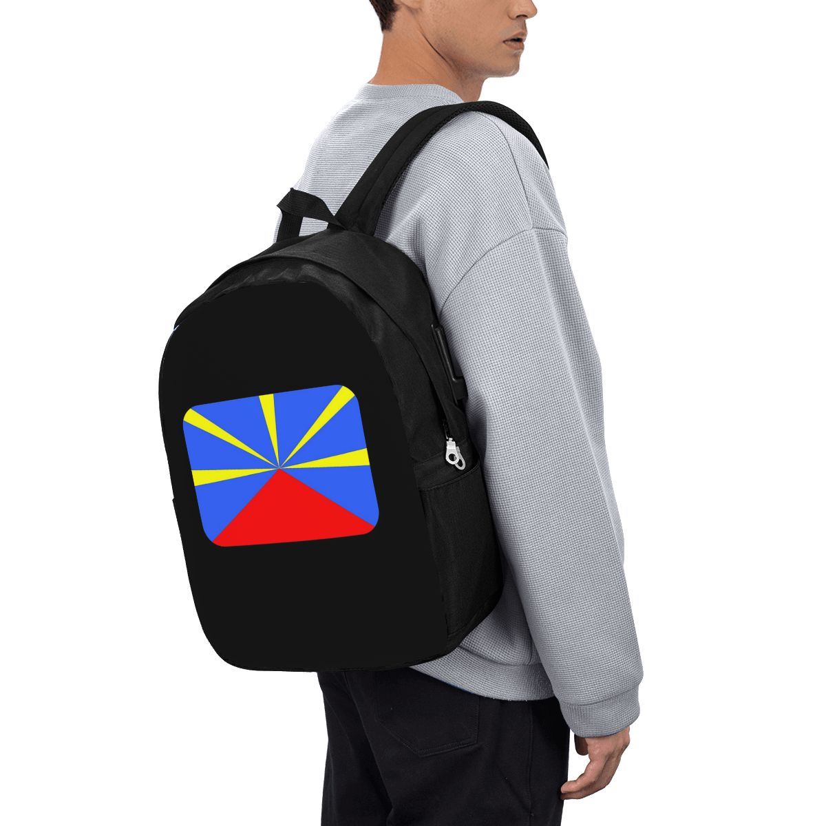 974 レユニオン島旗バックパック旅行ノートブックバッグコン - Laptop Bag のレビューと価格