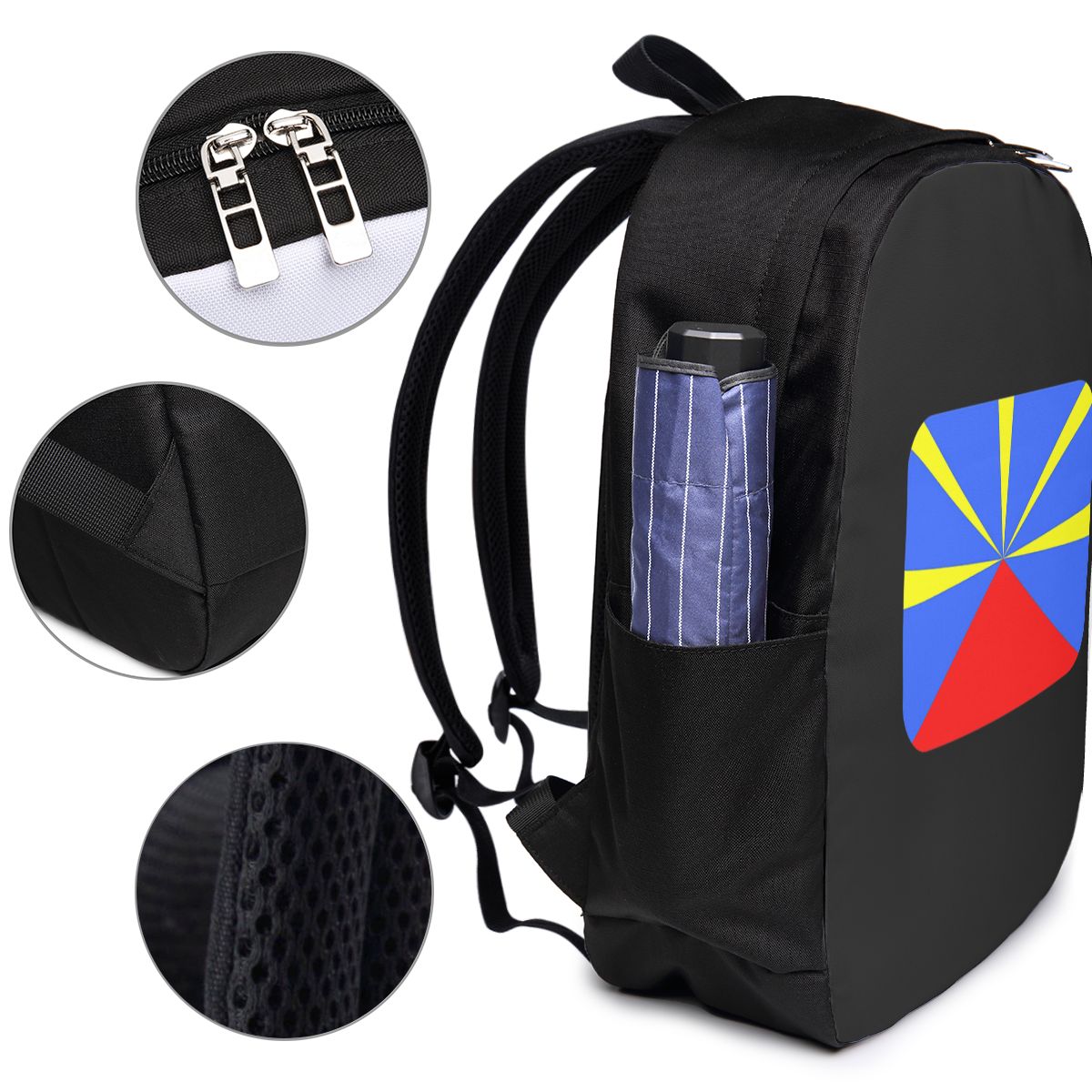 974 レユニオン島旗バックパック旅行ノートブックバッグコン - Laptop Bag のレビューと価格