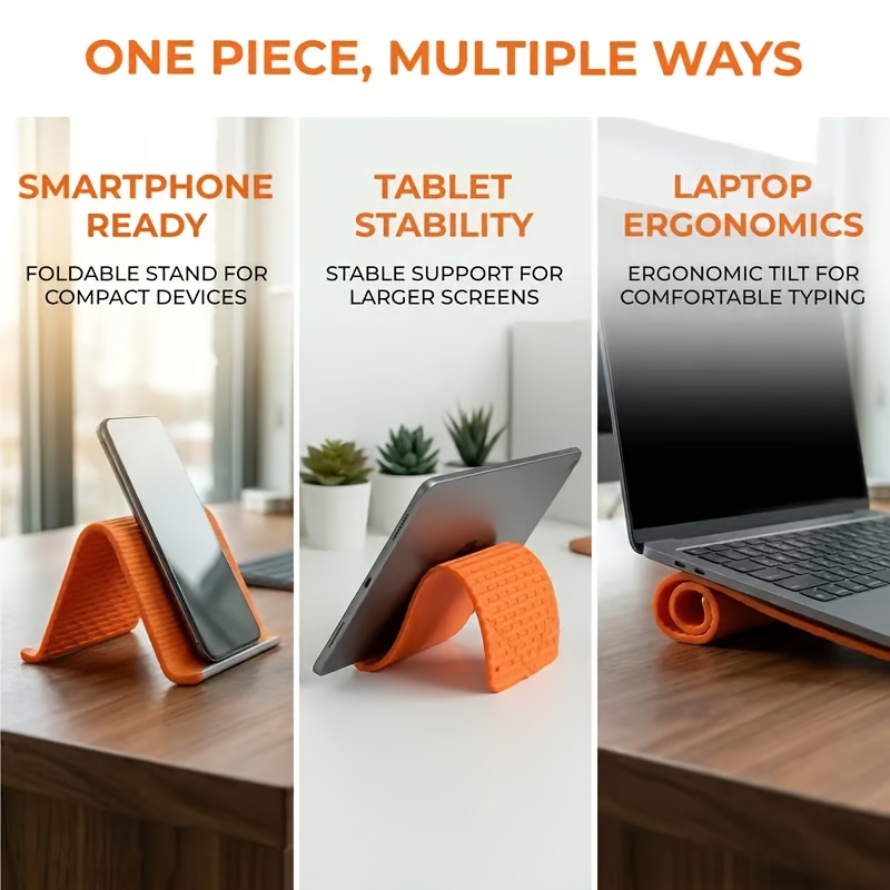 柔軟な折りたたみ式電話ホルダー、創造的な折りたたみ式デスクト - Laptop Stand のレビューと価格